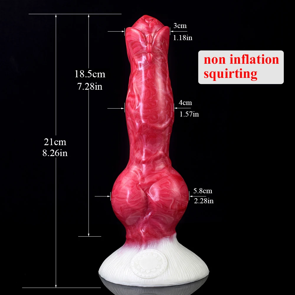 NNSX Realistic Wolf Inflatable Squirting Dildo Anal Plug Big Dog Knot Ejaculation Penis Suction Cup Silicone Sex Toy Men Women