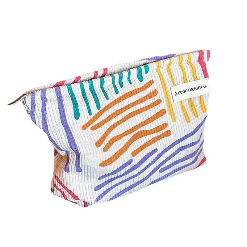 Corduroy Cosmetic Bag Travel Toiletry Bag Skincare Sundries Makeup Storage Bag