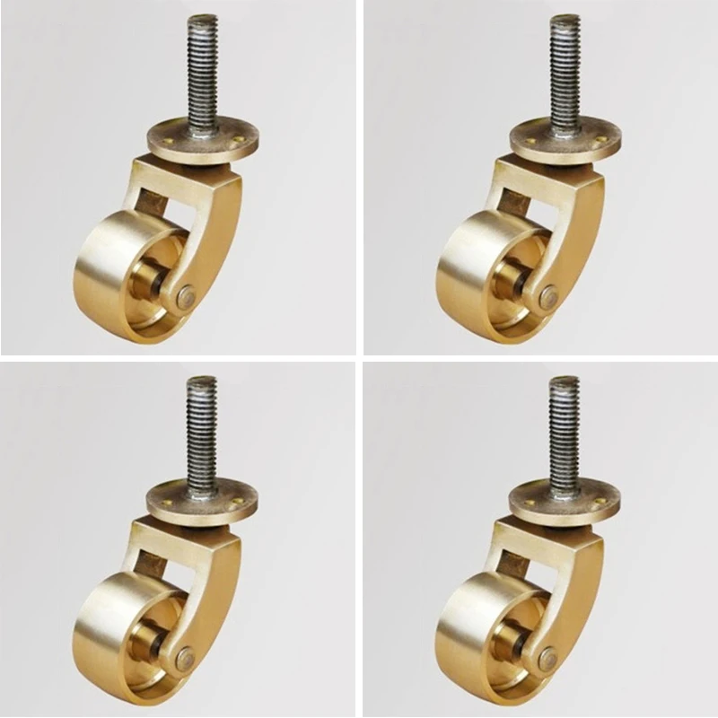 

NEW 4PCS 1.25'' Brass Casters Universal Furniture Rollers Table Chair Sofa Couch Feet Castors 360° Swivel Smoothly Moving Wheels