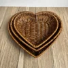 Simulation Rattan Woven Fruit Basket,Heart-shaped Desktop Storage Baskets for Home Kitchen,Retro Decorative Tray for Vegetables 4