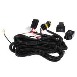 Enhanced Fog Light Wiring Harness with LED Indicators and Switch - 12V 40A Relay System (Black)