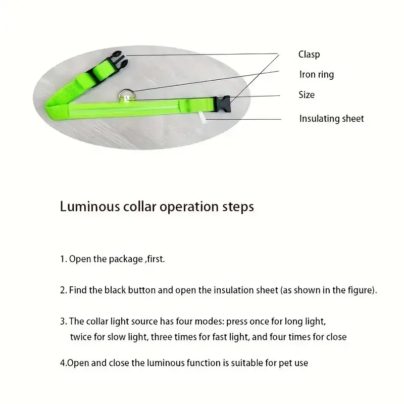 Luminous LED Night Safety Glow Dog Leash and Collar