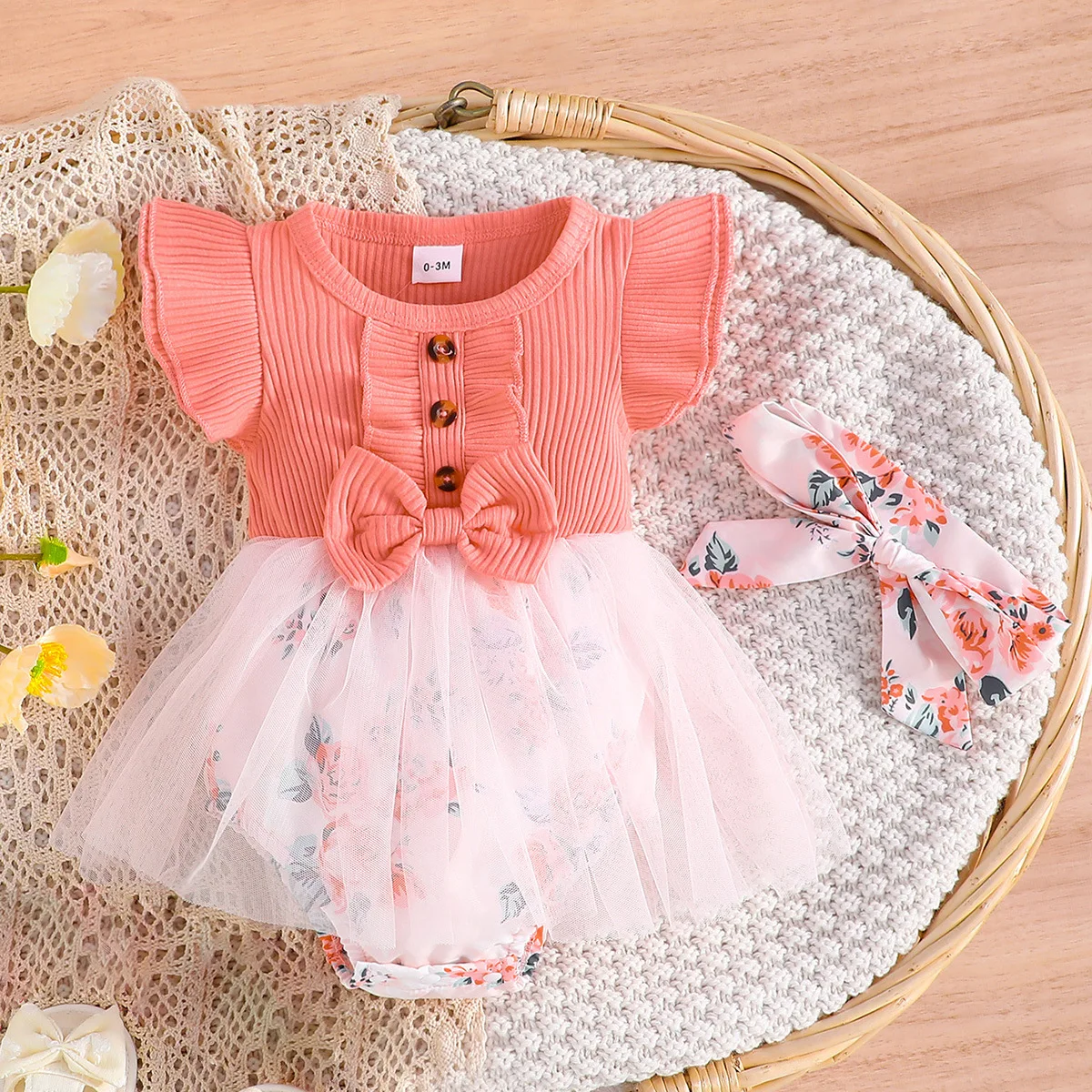 

Summer 2023 New Arrivals Girls Sleeveless O Neck Bow Print Floral Pink Cute Infantil Menina Cute Party Dress Custume 0-2T