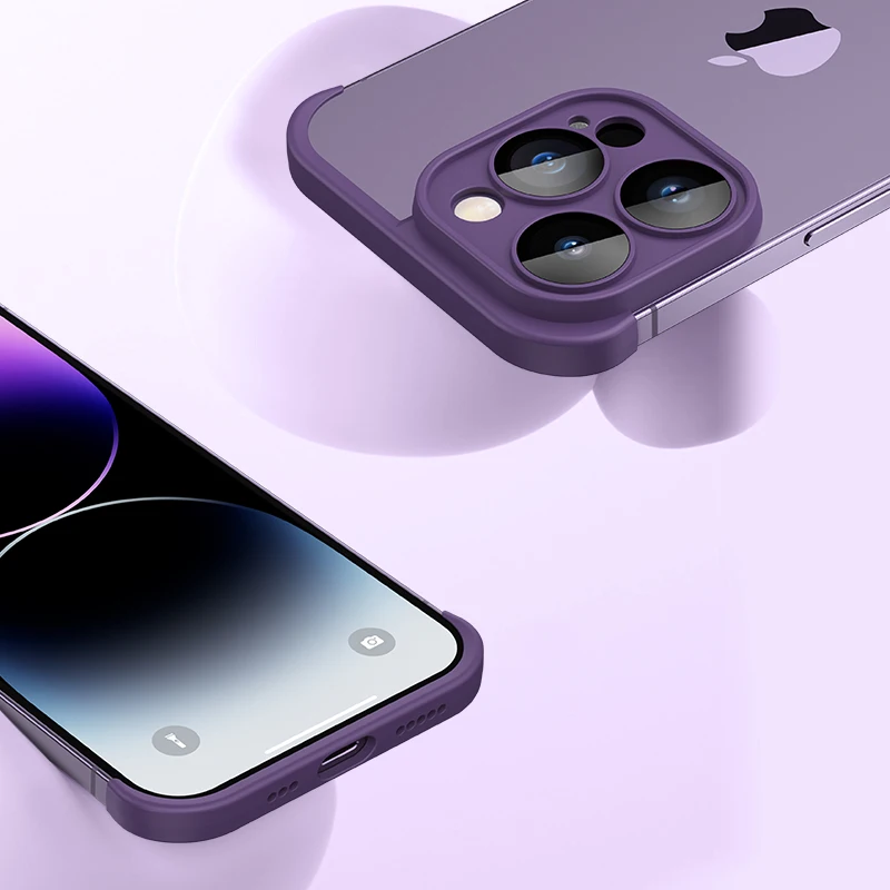Premium Frameless TPU Bumper Case with Glass Lens Protector