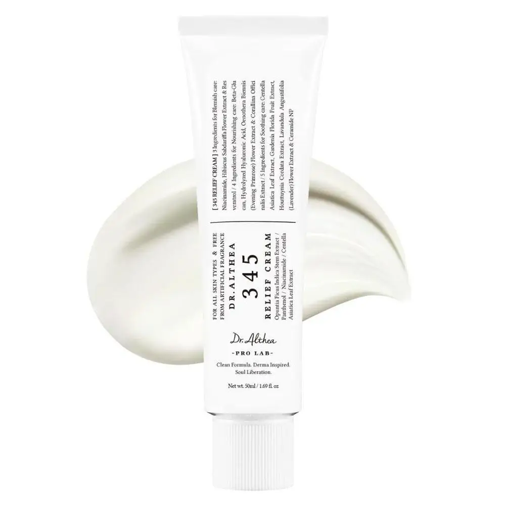 Dr.Althea 345 Hidratante Facial 50ml, Creme Calmante Diário para Recuperação da Pele, Iluminador e Calmante, Suave para Todos os Tipos de Pele