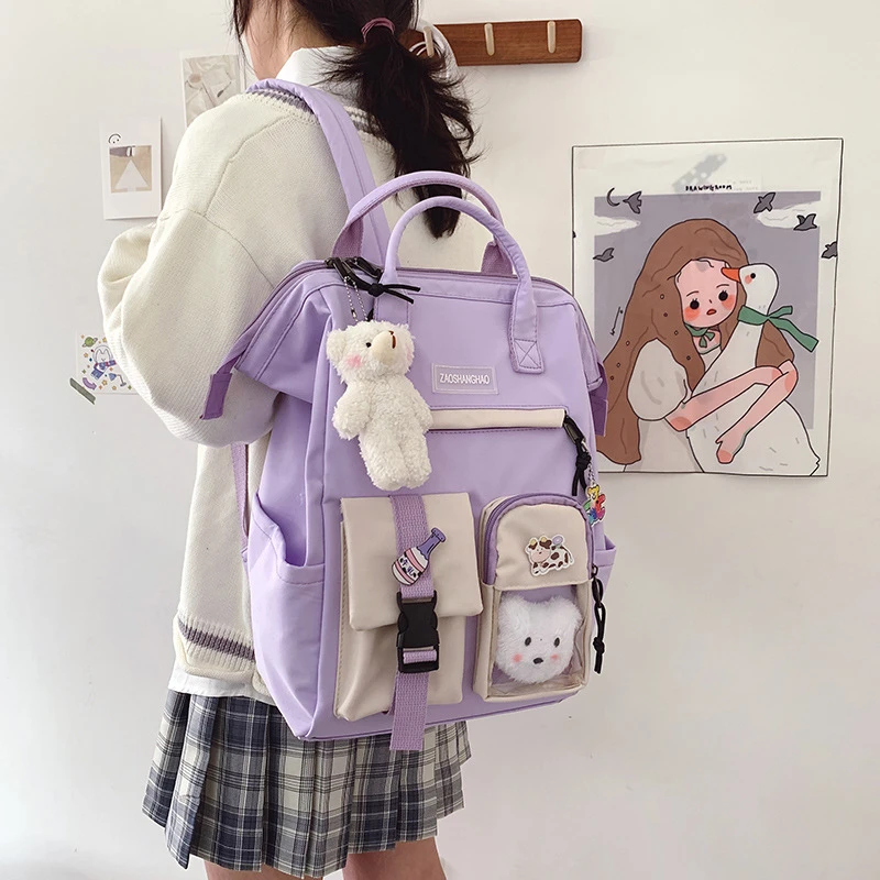 Large Capacity Backpack Female Waterproof Cute Schoolbag Kawaii Girl