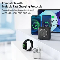 5 in 1 Magnetic Wireless PowerBank Type-C 45W Fast Charging With Dual Cables AC Plug for iPhone 12-17 Android Airpods 15000mAh - Image 6