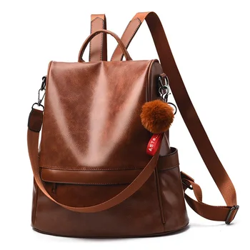 Zaini vintage Zaino a tracolla in pelle da donna Zaini da donna antifurto moda Borse a tracolla per il tempo libero di alta qualità Mochila