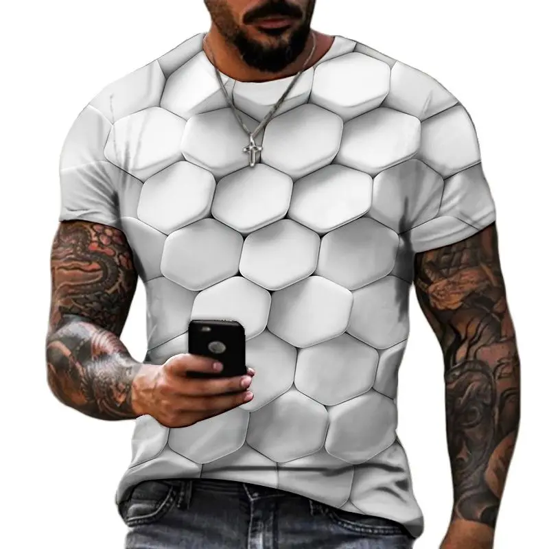 

2023 Men's T-shirt Fashion Hip Hop O-Neck Short Sleeve Top Abstract Harajuku 3D Printing T-shirt Plus Size Spring/Summer Clothin
