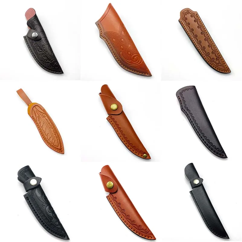 

11 Рисунок Корова кожа наружный прямой нож Scabbard неподвижные лезвия ножны мешки для хранения кронштейны брюки чехол переносная пряжка