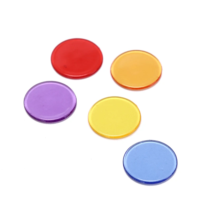 Poker chips 15mm Mixed color Round Transparent Coins 50 pcs/set Poker chips Plastic Poker