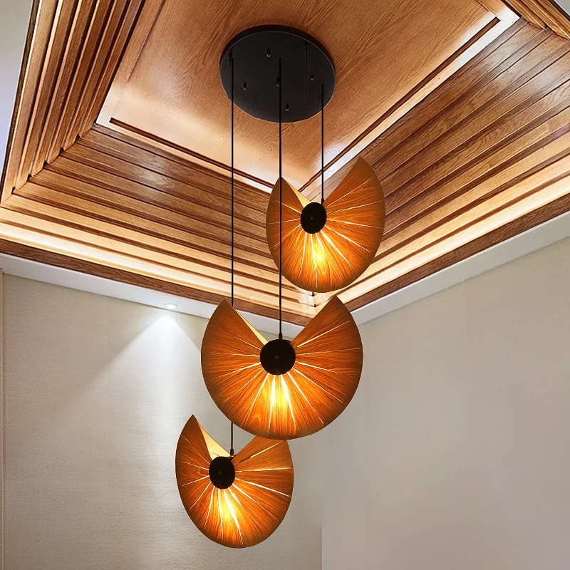 

Stairwell chandelier, Southeast Asia, veneer restaurant, tea house, hotel, clubhouse, duplex villa, empty living room, chandelie