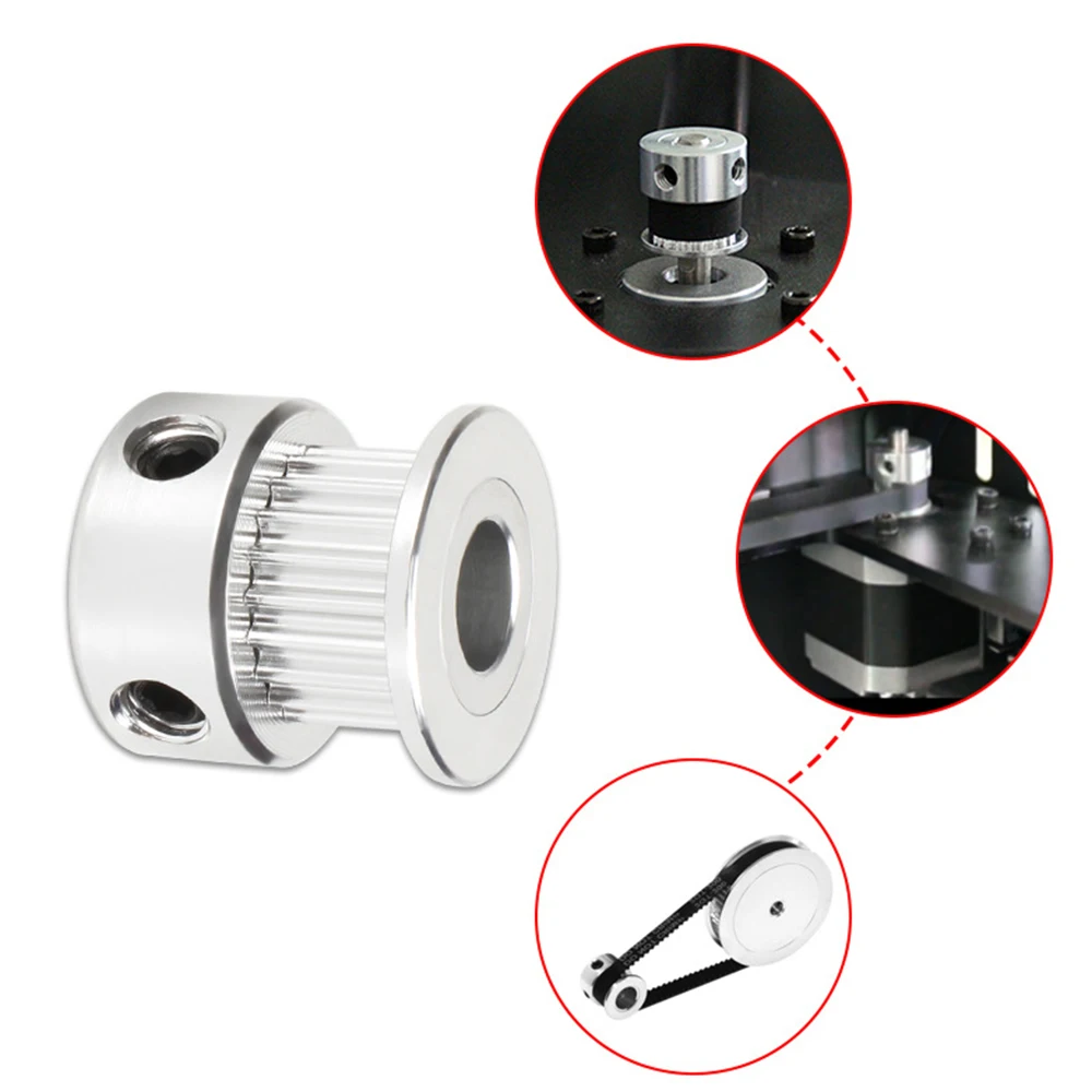 Timing Belt Pulley Timing Pulley 2pcs 3D Printer Parts GT2 Timing Pulley 2GT 20 Teeth Aluminum Bore 5mm 6mm 6.35mm 8mm Synchronous Wheels Gear Part For Width 6mm