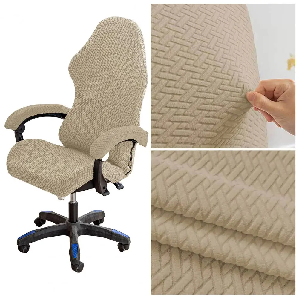 

Zipper Chair Cover Thickened Elastic Gaming Chair Cover with Zipper Closure Wear-resistant Armchair Slipcover for Computer