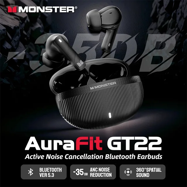 Monster TWS True Wireless Bluetooth Earbuds Game ANC Headphones ENC Noise Cancelling HiFi Sound Earphones Sport Headset With Mic