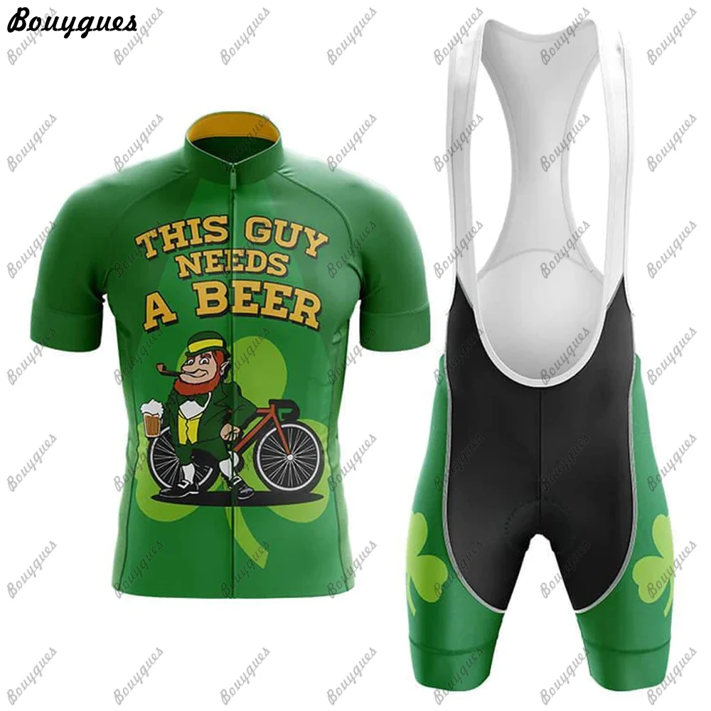 New BEER Cycling Jersey Set Summer Cycling Clothing MTB Bike Clothes Uniform Maillot Ropa Ciclismo Man Bicycle Suit