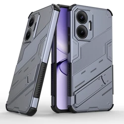 Punk Style Full Protection Armor Case with Kickstand Bracket for Redmi Turbo 4 Pro (Grey Case)