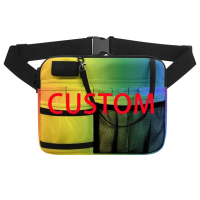 Purple Cartoon Nurse Heartbeat Healthcare Designer Waist Bag