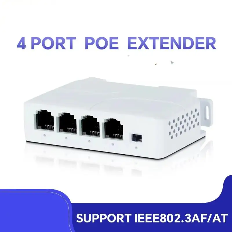 PoE 연장기 100Mbps 250M 전송 자동 전원 공급 장치(VLAN 포함) 가정용 차고 IP 카메라 보안 설정용