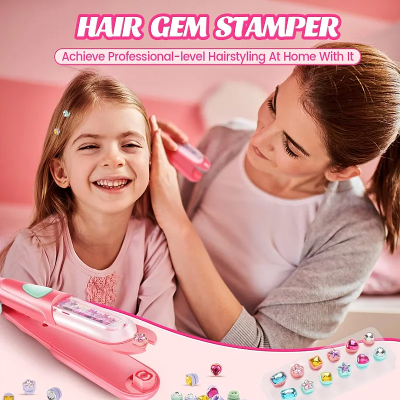 Hair Gem Bling Hair Jewels Diamonds For Girls Beauty Fashion Toy Interactive Dress up Kid Glitter Headwear Gift