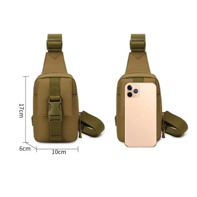 Tactical Chest Bag Trekking Pack EDC Sports Bag Shoulder Bag Crossbody Pack Assault Pouch for Hiking Cycling Campinga 4