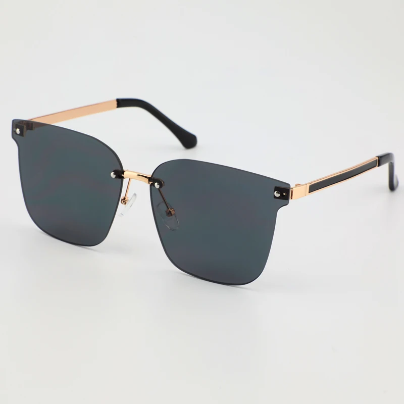 

2024 New Personality Advanced Gradient Design Sunglasses Fashion Rimless Large Sun Glasses UV Protection Female