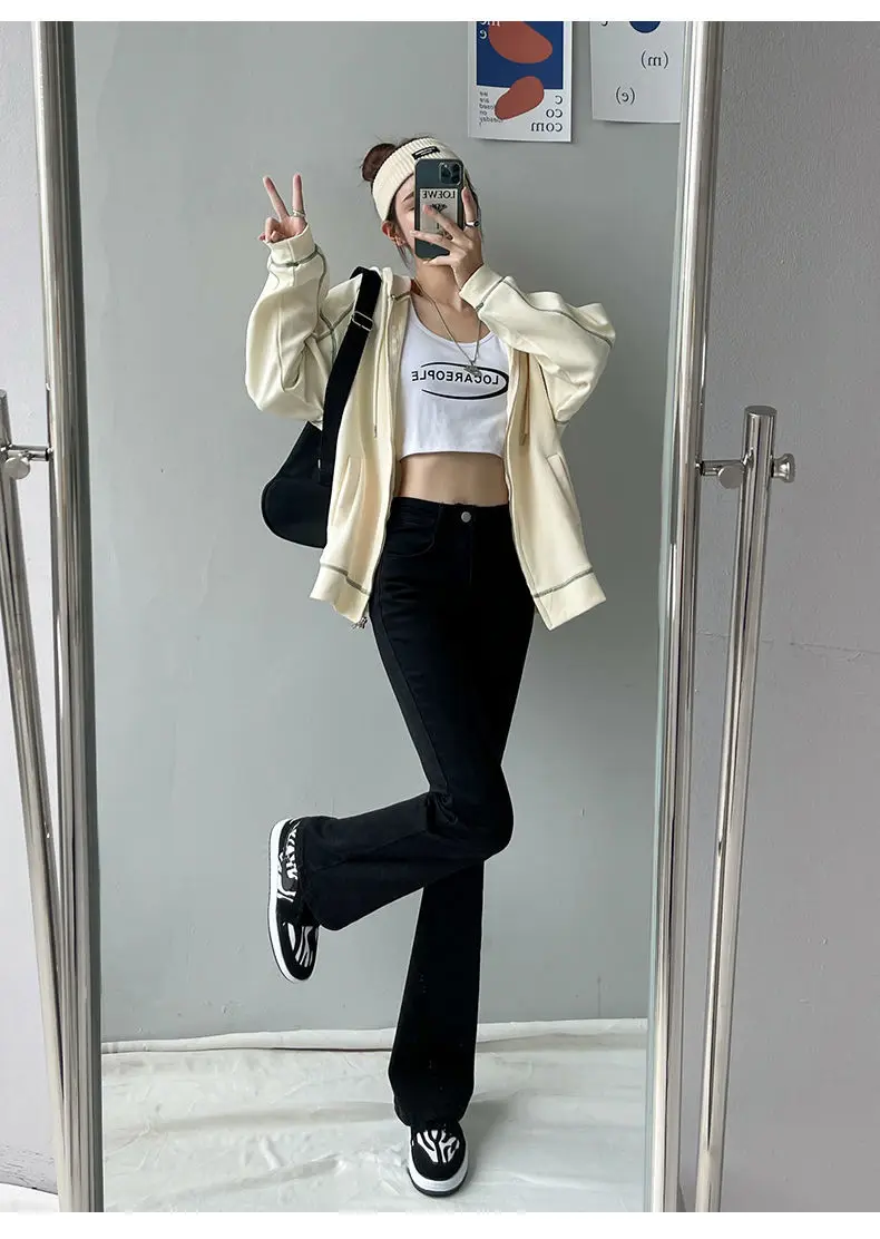 Women High Waist Flared Jeans Sexy Denim Pants Streetwear Stretch Capris Female Fashion Joggers Trousers ksubi jeans