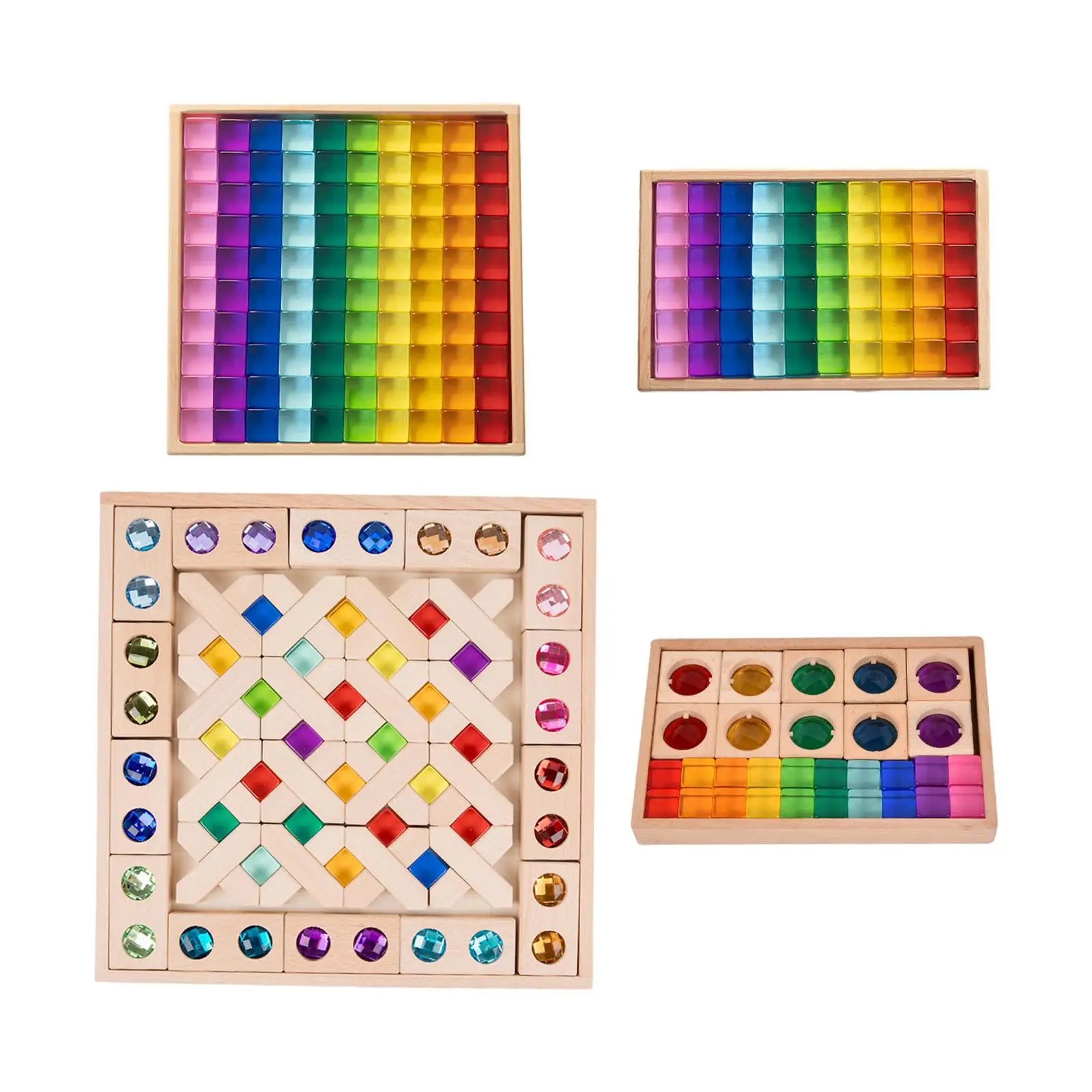 

Acrylic Cubes Blocks Set Fine Motor Skill Color Light Toy Stacking Matching Game for Kids Teaching Props Party Children Holiday