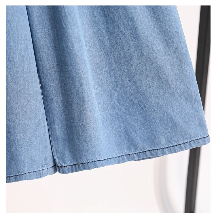 2026 High Waist Loose Fit Wide Leg Jeans Women Plus Size Casual Straight Workwear Trousers Summer Autumn Denim Capri Pants