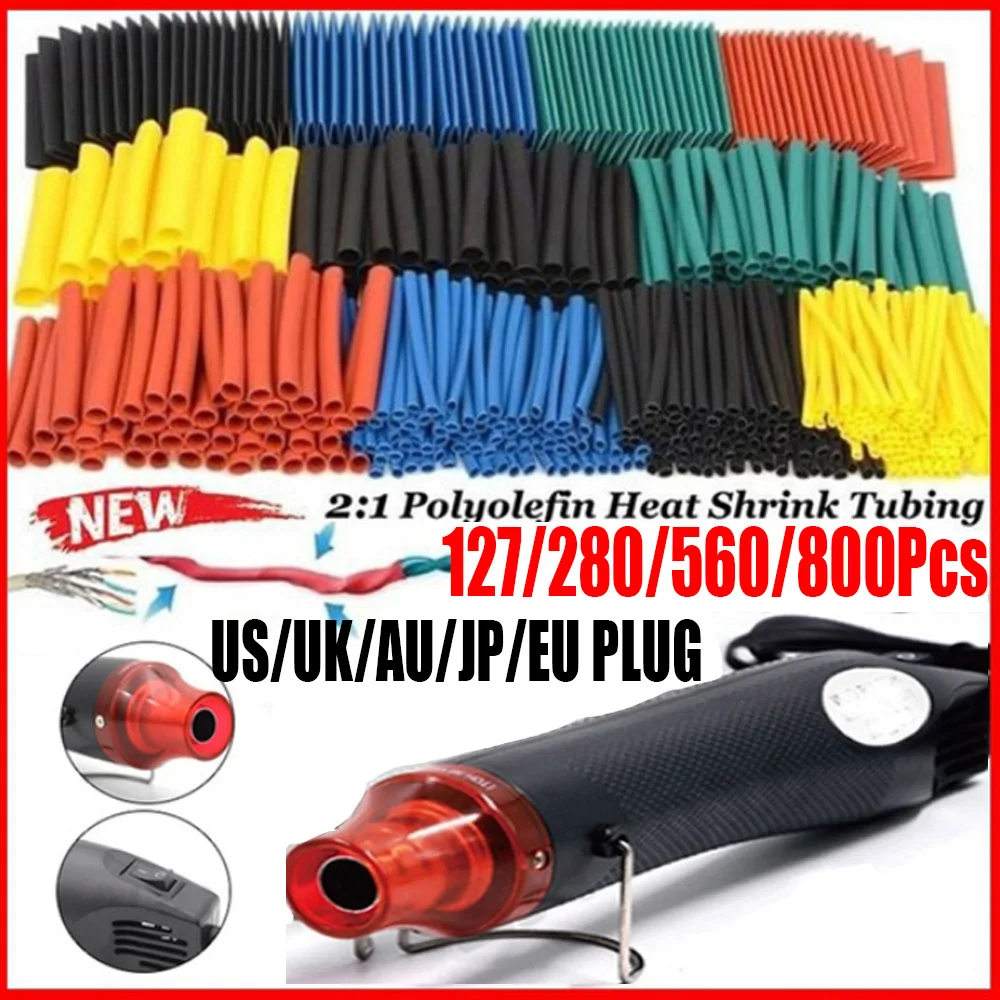 127-800PCS Waterproof Solder Seal Wire Connectors Heat Shrink Connectors Electrical Insulated Home Terminals with Hot Air Gun 80 ot copper open nose wires wiring terminals copper connectors wire ears 3 10 20 40 60a combination
