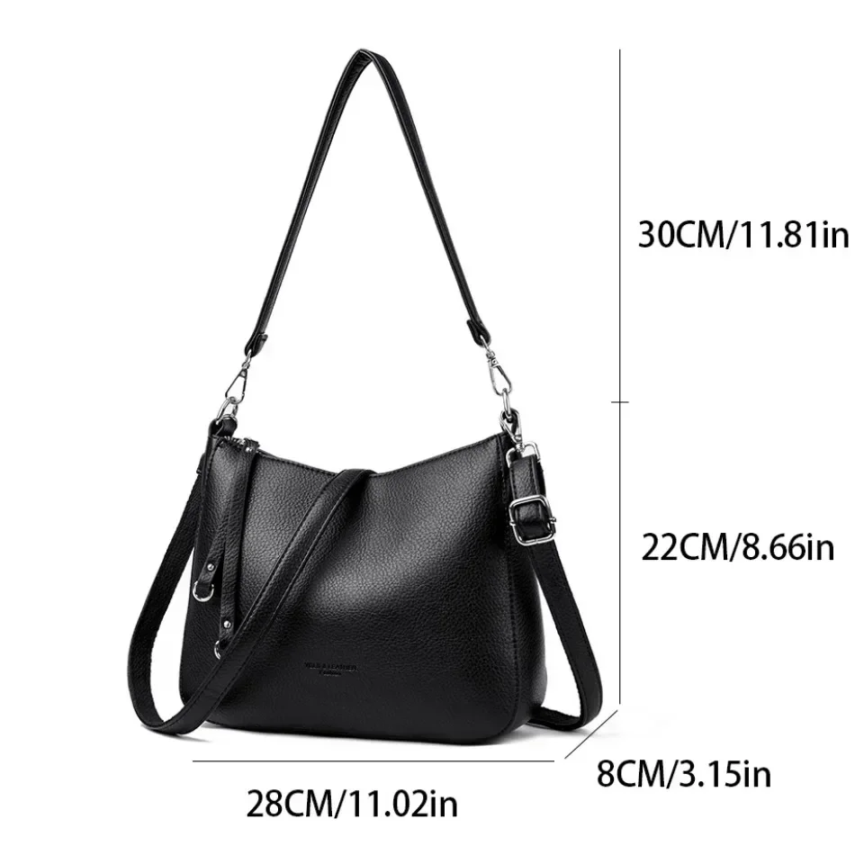 Women Soft PU Leather Shoulder Crossbody Bags Luxury Hand Bags Designer Ladies Messenger Commuting