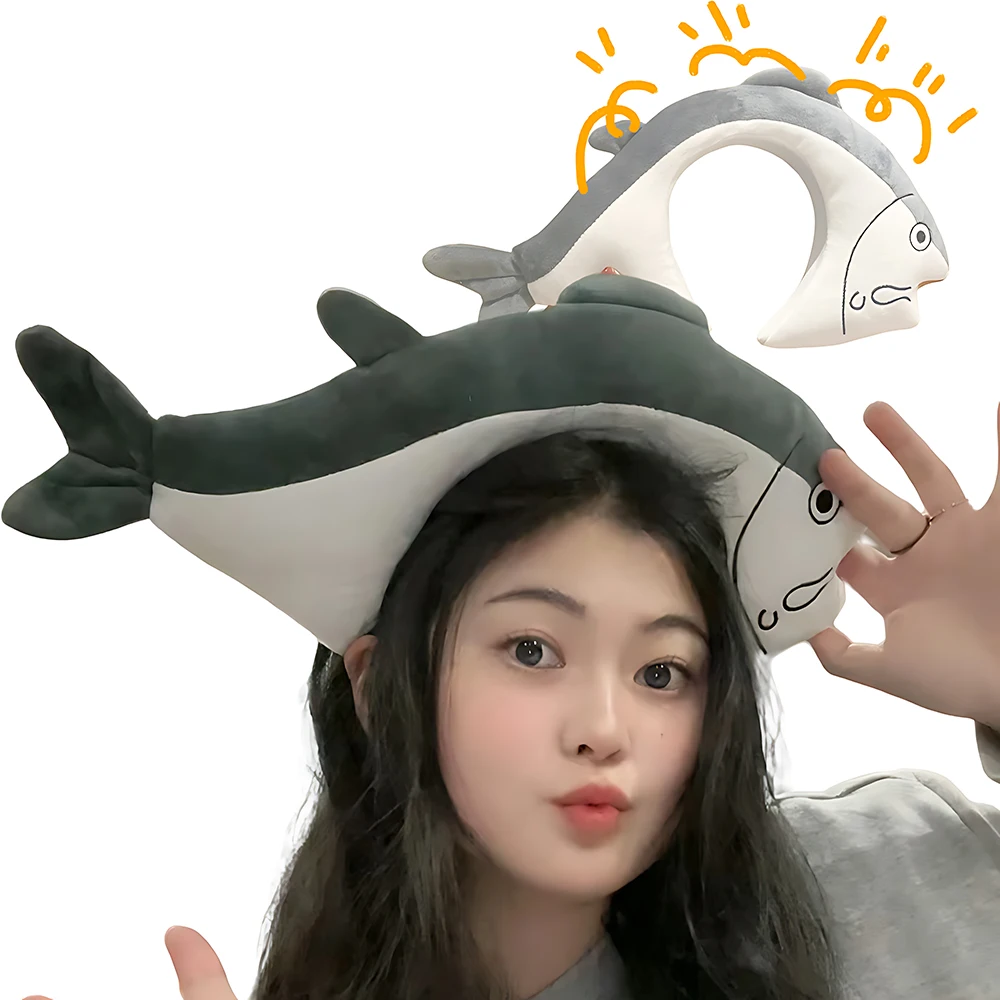 Headband Cartoon Funny Salted Fish Hairband Summer Women's Cute Face Wash Headband Funny Hair Band Hair Accessories 1-10PCS