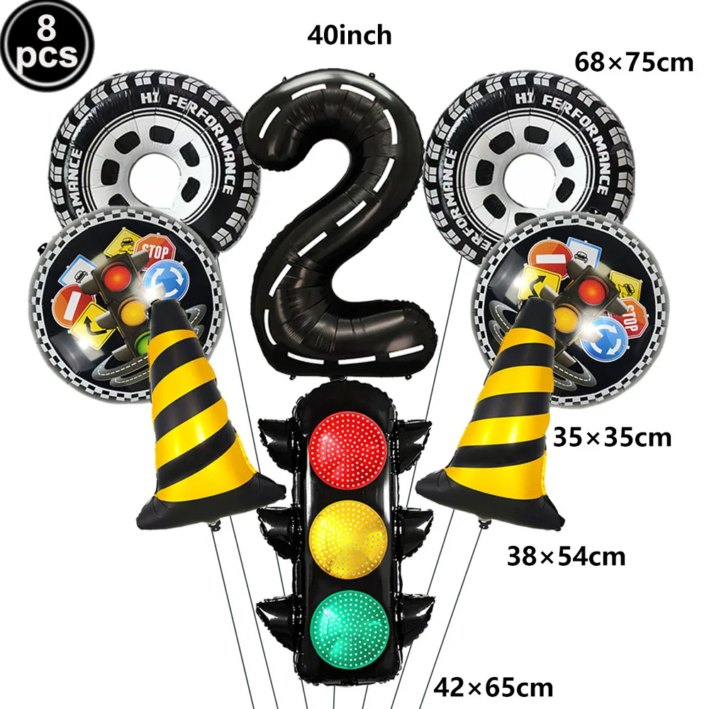 Racing Party Traffic Light Balloons - Aluminum Film Decorations
