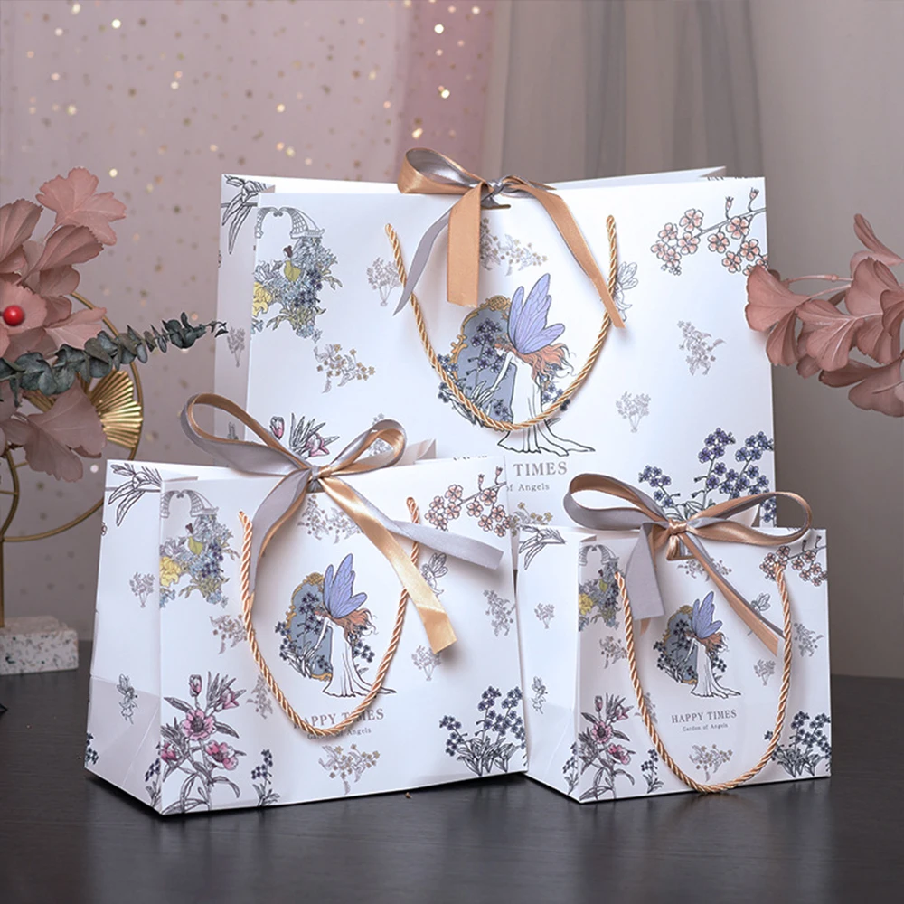24 Stück niedliche Geschenktüten aus Papier für Hochzeiten, Partys, Schmuckverpackungen, Einkäufe, Babypartys, Geburtstage, Süßigkeitenverpackungen mit Bändern und Kordeln – Detail 8