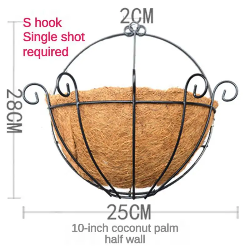 8/10/12/14 Inch Metal Hanging Basket For Plants Flower Garden Pot Planters Round Wire Plant Holder Pots For Home Balcony Decor_voghion.com