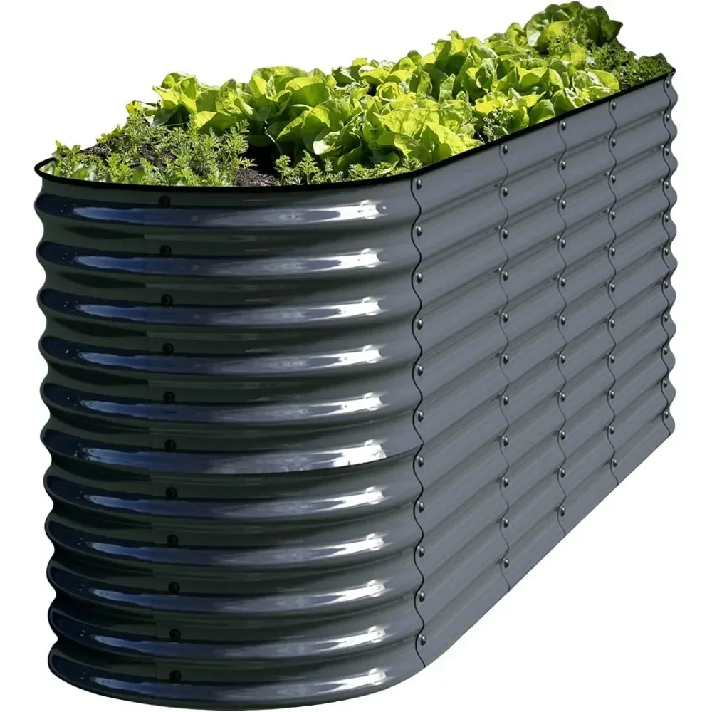 

Galvanized Raised Garden Bed Outdoor 32" Tall 12 in 1 Garden Planter Raised Bed for Growing Flowers Herbs Vegetables Bed Raised