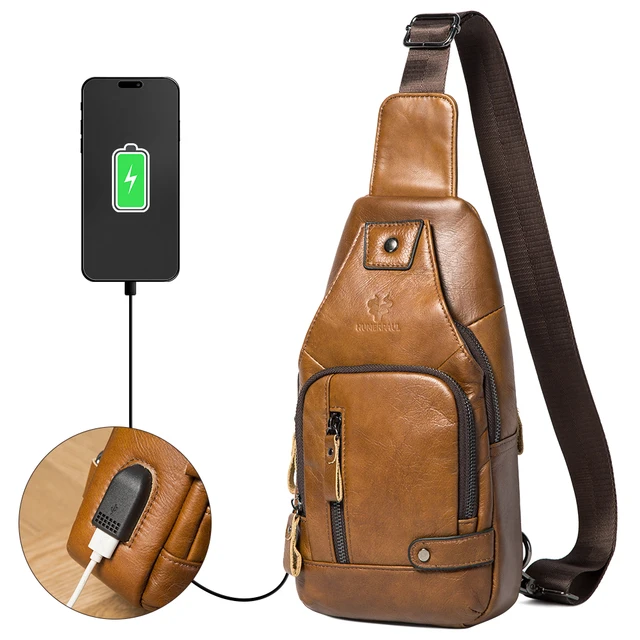 Sacoche Homme Cuir USB Multifonction Mode MH668 - Humerpaul