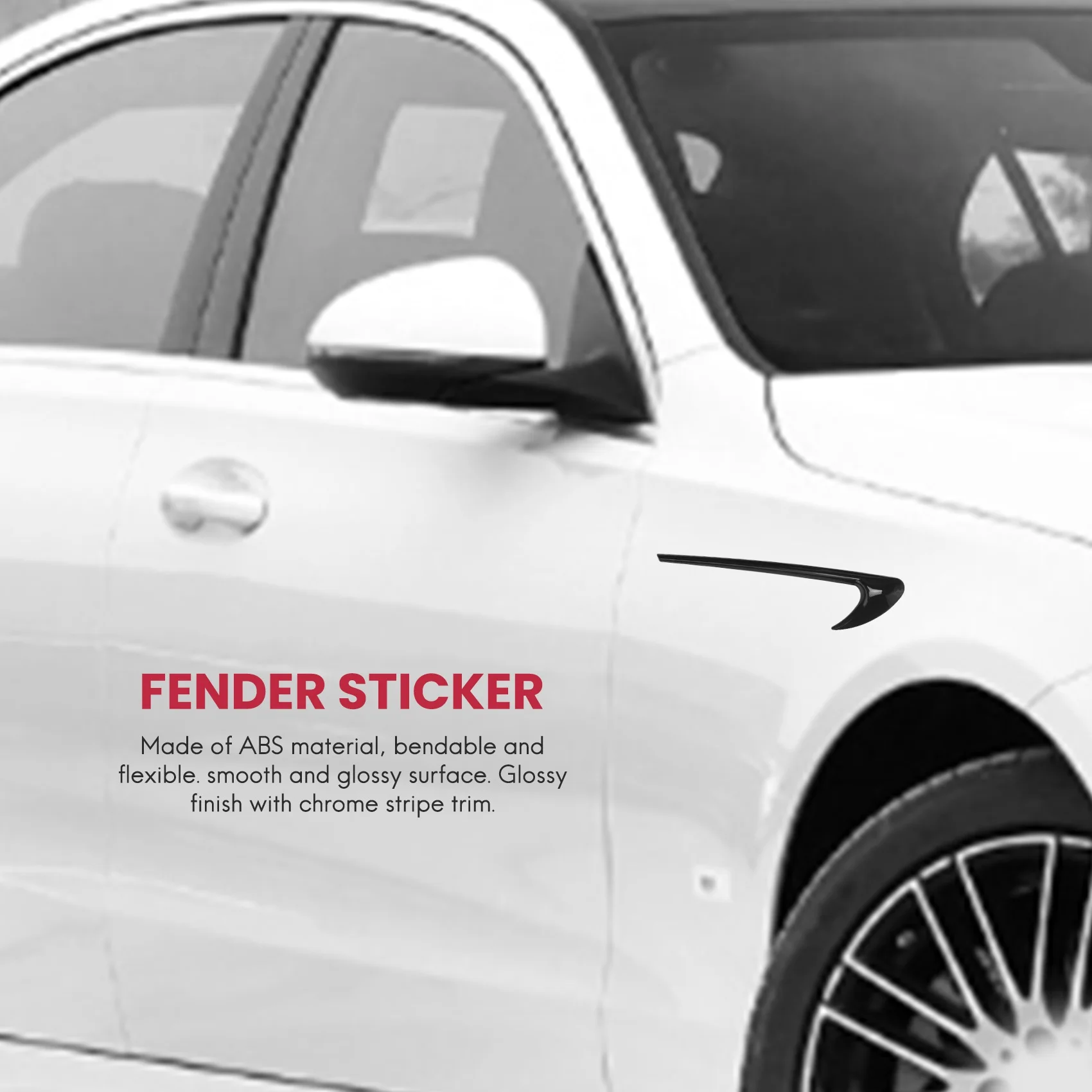 2Pcs Car Side Fender Trim for Mercedes Benz E Class W213 C-Class W205 Refit E63S AMG Accessories Black 4