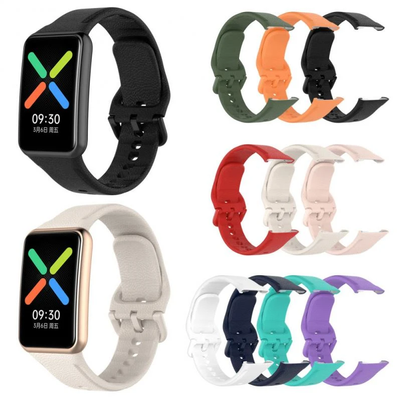 1PC Silicone Color Buckle Strap For OPPO Watch Free Smart Bracelet Replacement Wristband Comfortable And Soft 10 Optional Colors