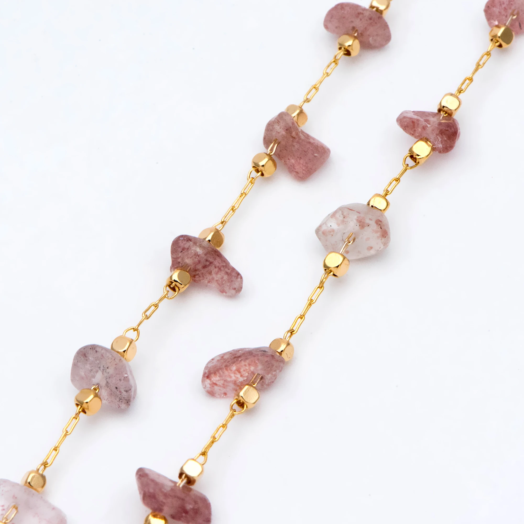 Stone Bead Chain, Quartz Beaded Chains 