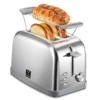 2 slice toaster, Retro Bagel Toaster Toaster with 7 Bread Shade Settings, 2 Extra Wide Slots, Defrost/Bagel/Cancel Function, Rem 1