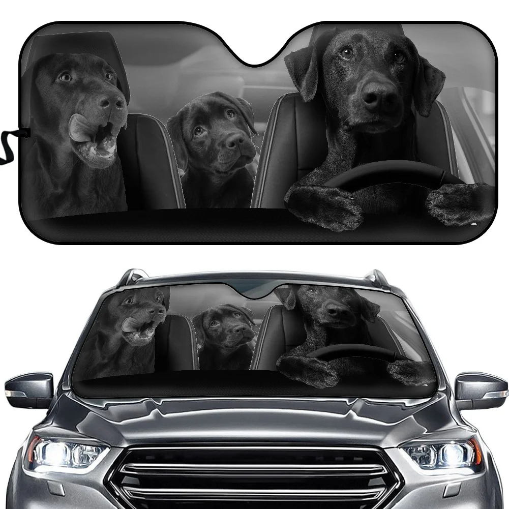 

Folding Windshield Sun Shade Cover for Car Funny Dog In driving Car Front Windscreen UV Sunshade Protection Car Interior Shade