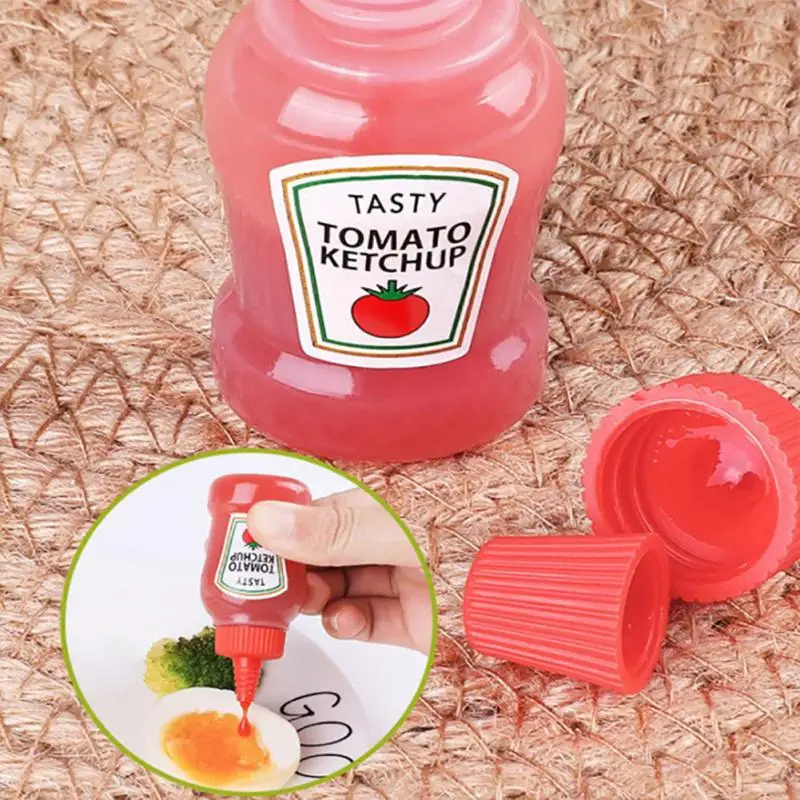 Portable Spices Bottle Kitchen Gadgets Squeeze Bottle Mini Seasoning Storage Bottle With Lid Ketchup Bottle Oil Dispenser Small