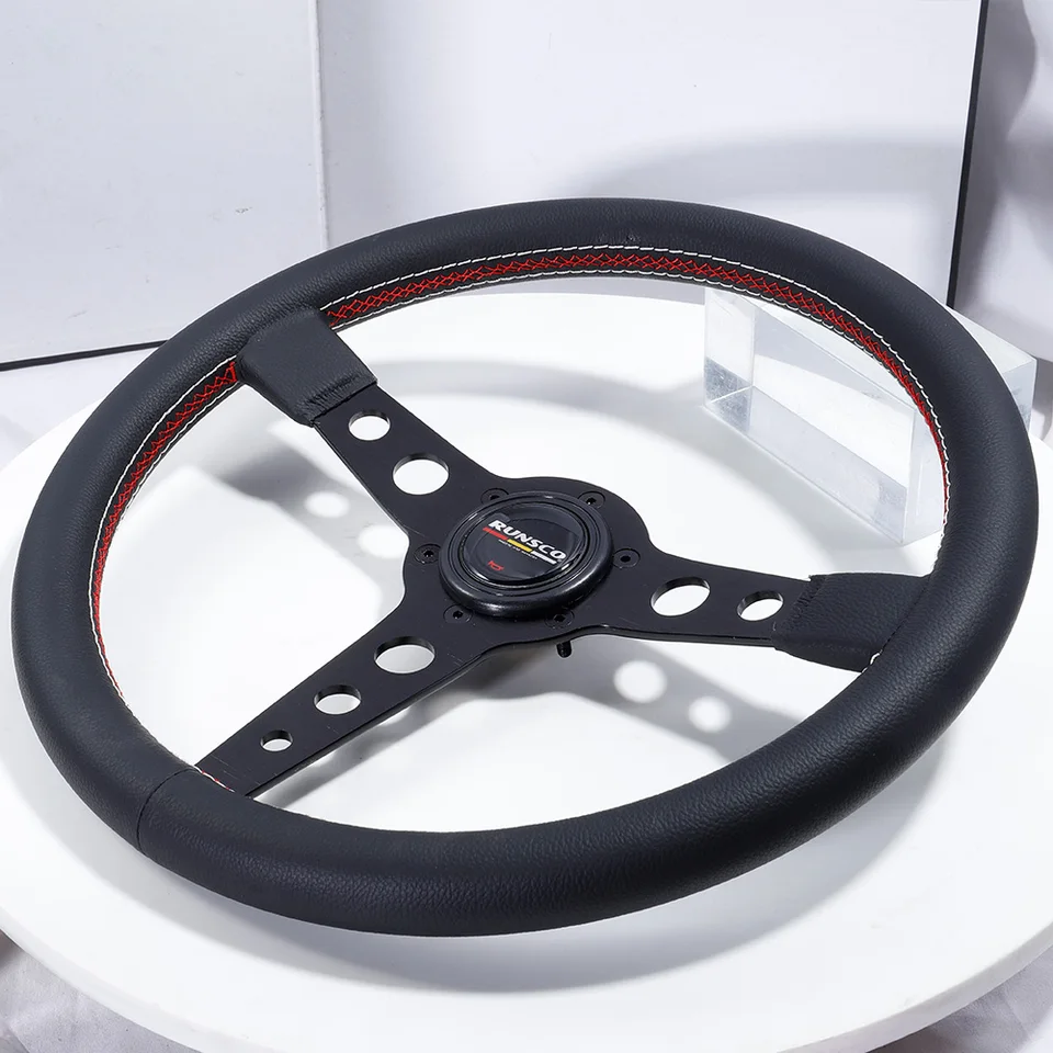 ステアリングホイール　レザー製　ITALY ホーンボタン付き Amazon | フェアレディZ 車用 コンペ ウレタン レザー