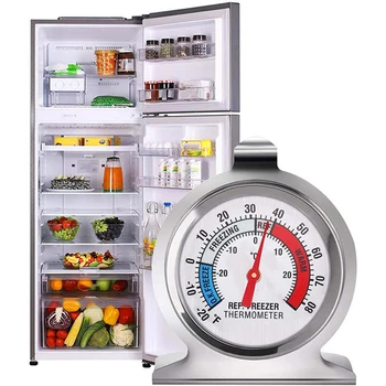 2/4/16pcs Refrigerator Freezer Thermometer with Large Dial & Red Indicator 1