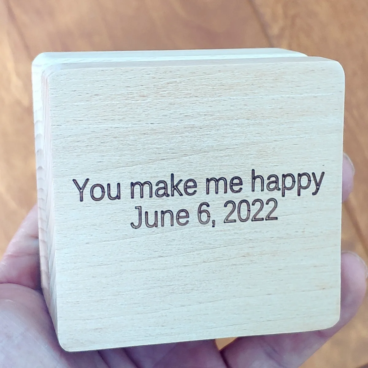 

You Make Me Happy Music Box, Customized Engraved Photo Gifts, Personalized Anniversary, Mother's Day, Father's Day