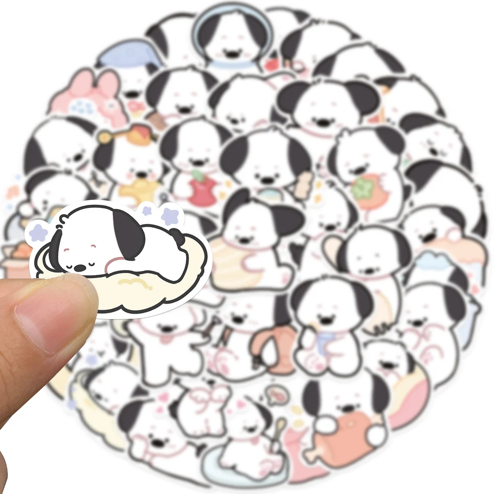 

10/20/40pcs Cartoon black and white puppy Stickers Decals Cartoon Graffiti DIY Notebook Luggage Wall Decoration PVC Sticker