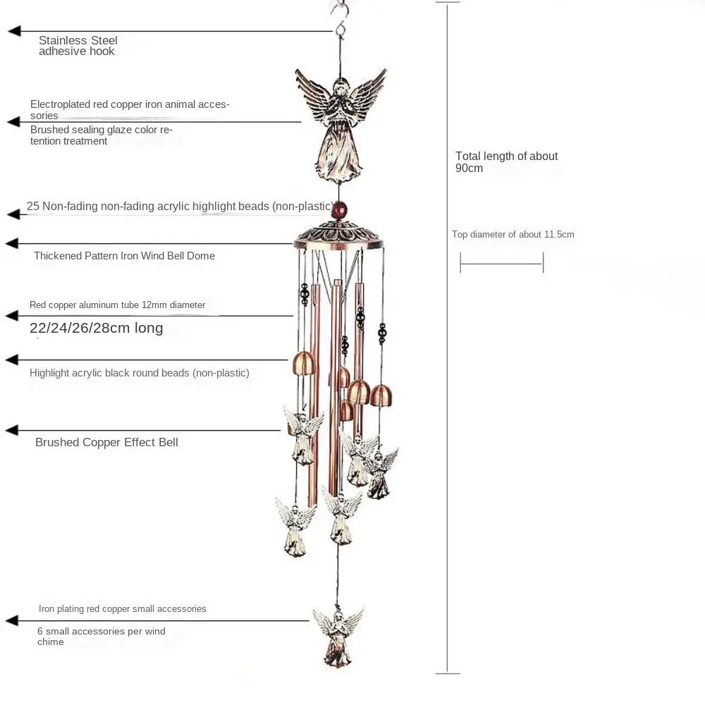 Outdoor Butterfly Bird Wind Chimes Crisp Sound Tube DIY Hanging Wind Chime Retro Creative Lucky Pendants