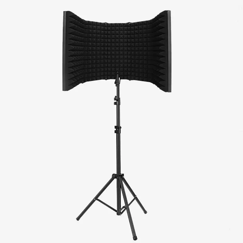Microphone Isolation Shield 3 Panel with Stand Soundproof Plate