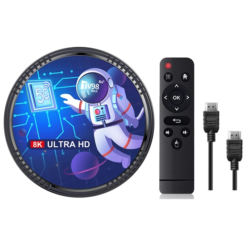 올위너 TV 박스, 안드로이드 12 스마트 TV 박스, 2.4G + 5G 와이파이, 블루투스 5.0, H265, TV98 미디어 플레이어, TV98MAX, 4G + 64G, H618